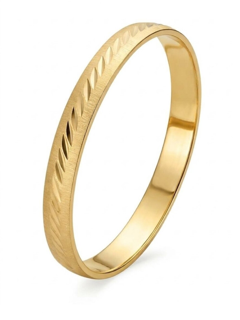 Vtg Monet Gold Tone Etched Detail Bangle Bracelet